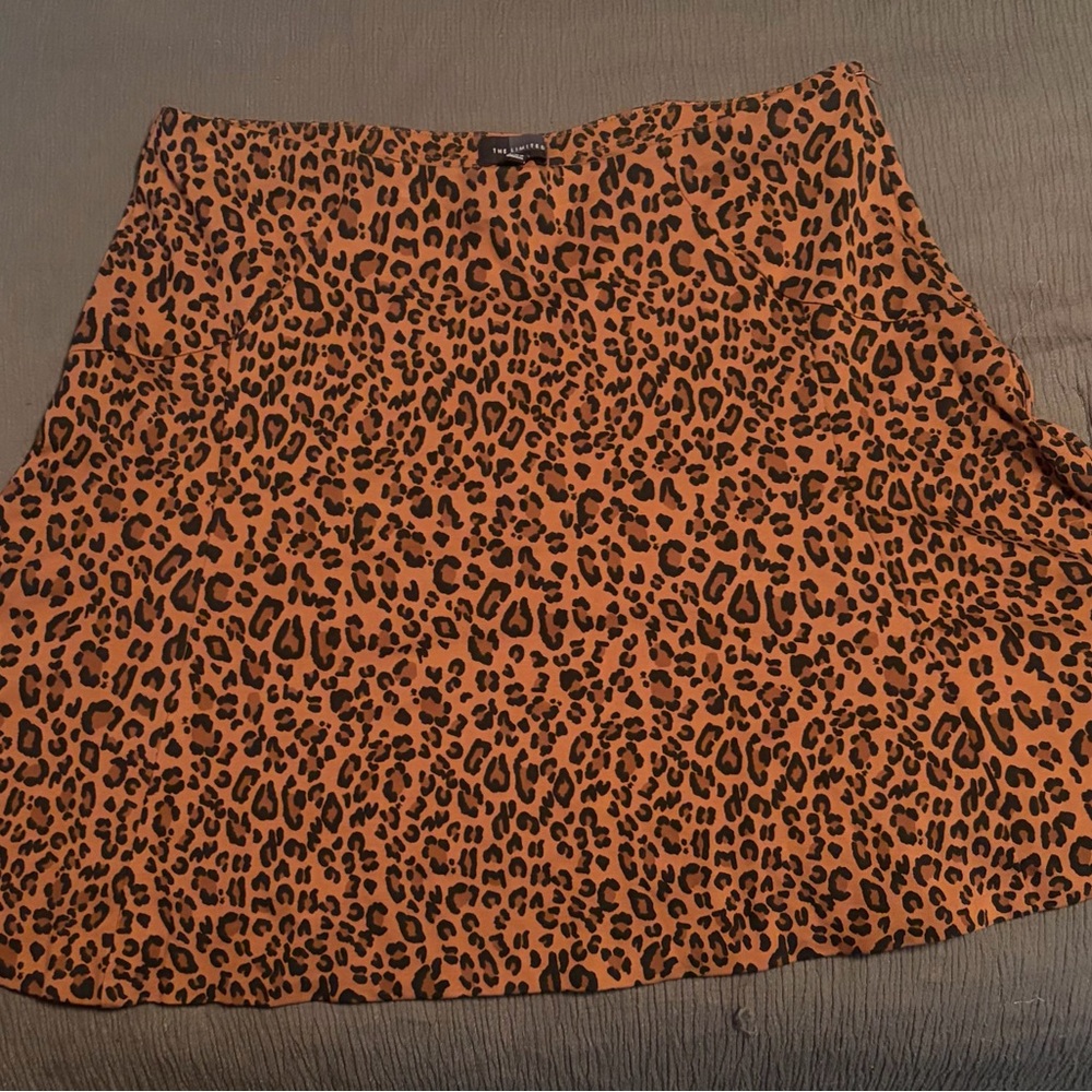The Limited Orange and Black Leopard Print Mini Skirt